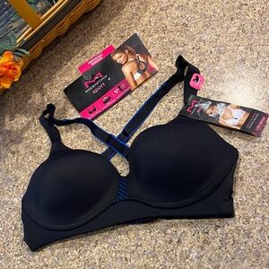 Maidenform Sport Sports Bra Convertible Low Impact 34A Black Blue